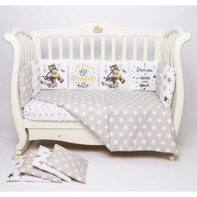 Комплект в кроватку Панно Ночной герой Подушкино 6 предметов 01